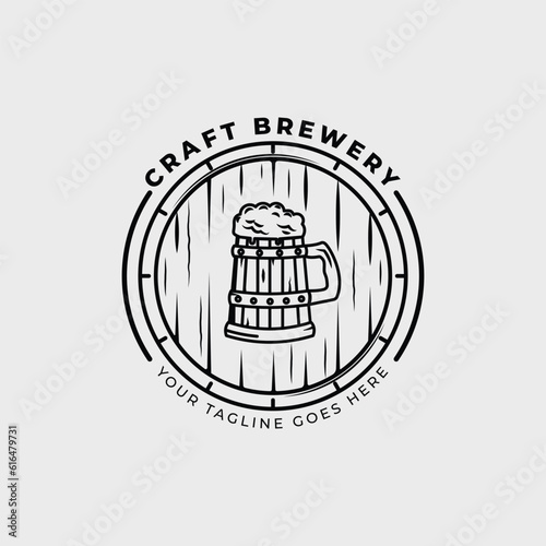 brewery beer or barrel alcohol logo vector illustration design
