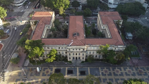 aerial view of downtown Sao Paulo Brazil, Praça da República, SESC 24 de Maio and Edificio Copan photo