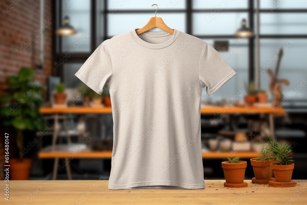 Realistic Tshirt Mockup with Blank Canvas Created with Generative AI Realistic Tshirt Mockup with Blank Canvas Created with Generative AI