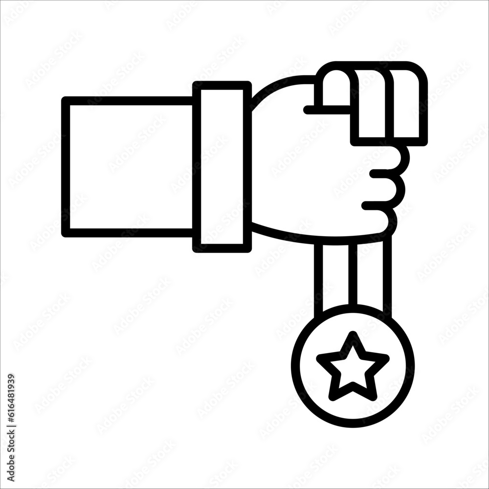 Modern medal line icon. Premium pictogram, high quality symbol, Vector illustration isolated on a white background. Modern medal line icon. Premium pictogram, high quality symbol, Vector illustration isolated on a white background.