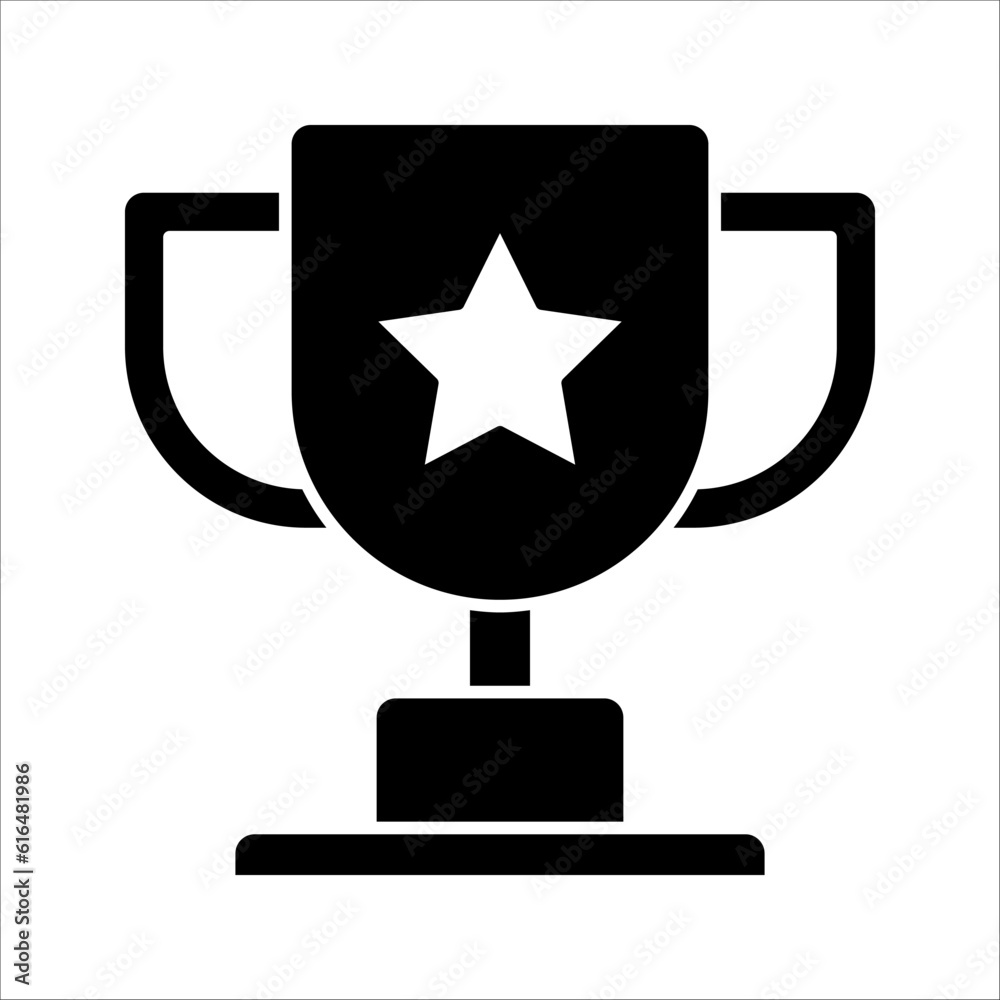 Trophy icon vector. champions cup icon, vector illustration on white background Trophy icon vector. champions cup icon, vector illustration on white background
