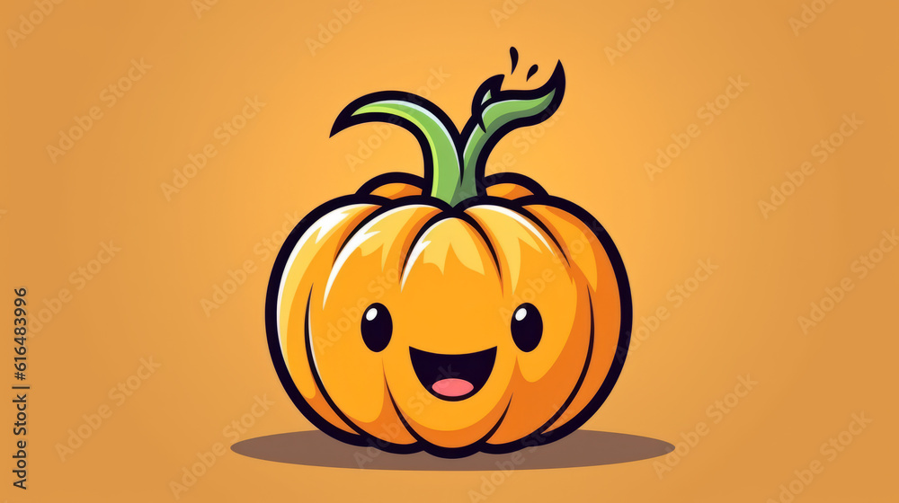 Funny smiling pumpkin orange character in style of rubber hose animation , halloween icon concept Funny smiling pumpkin orange character in style of rubber hose animation , halloween icon concept