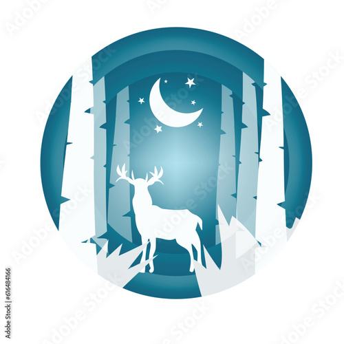 year deer in gradian chistmas