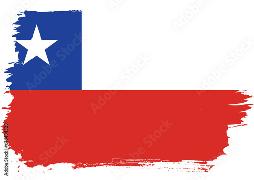 Creative hand-drawn brush stroke flag of CHILE country vector illustration