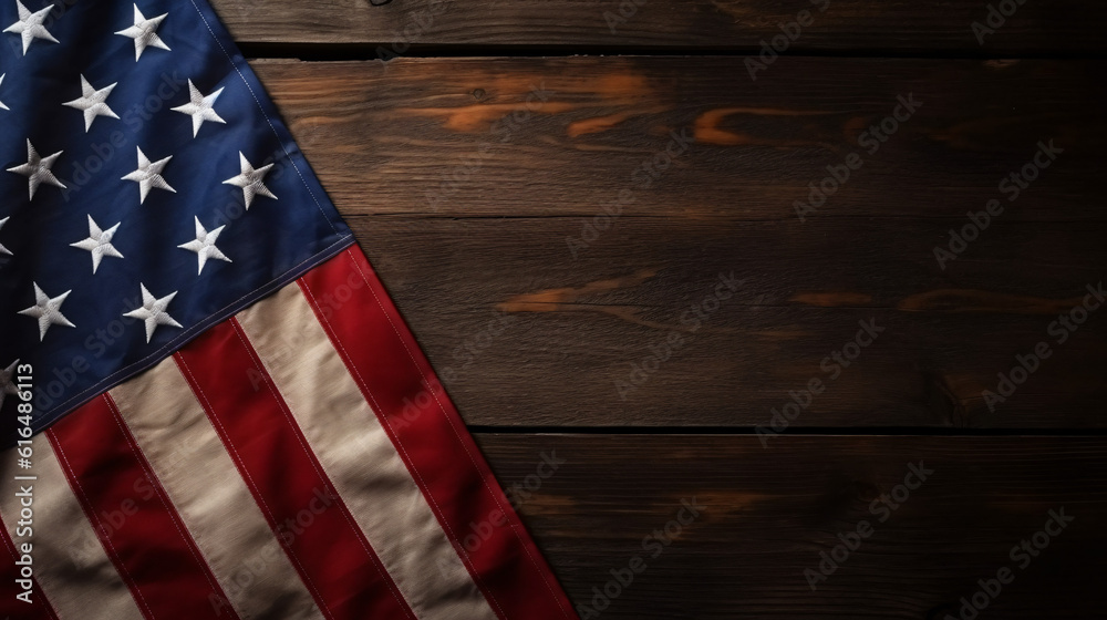 American flag background with empty space for text - obrazy, fototapety, plakaty 