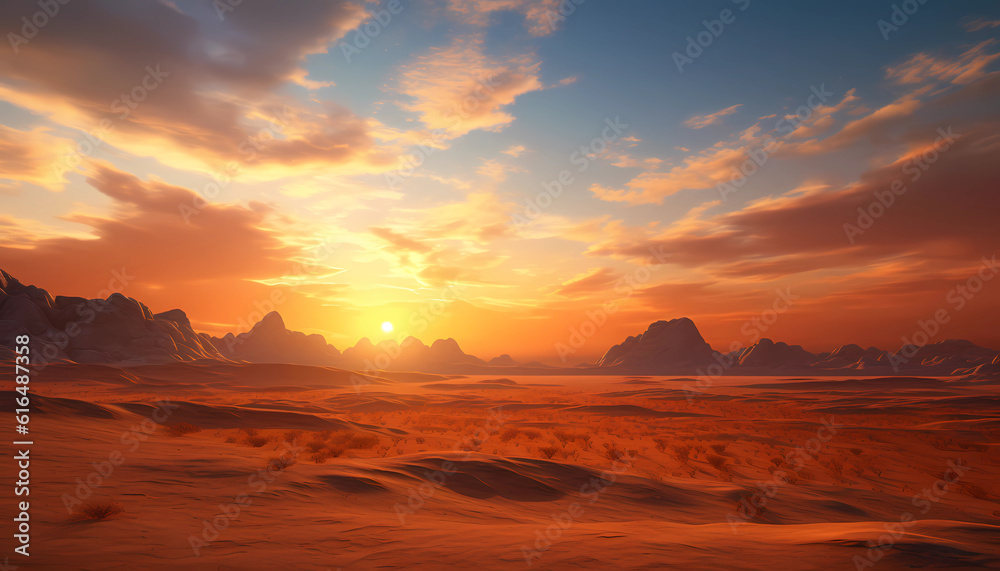 View Over The Calm Desert