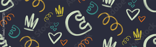 Seamless pattern. Geometric shapes. Vector colorful shapes. Minimalism.