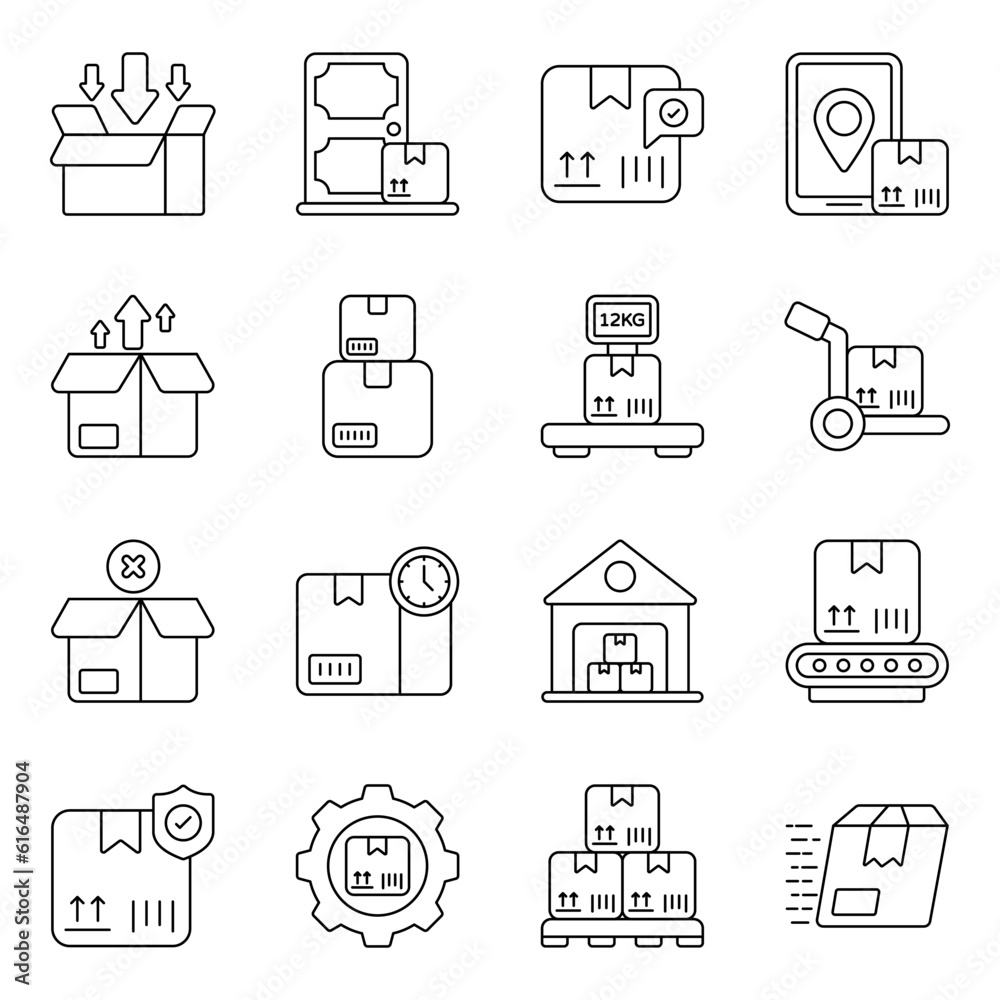 Pack of Logistic Linear Icons 

