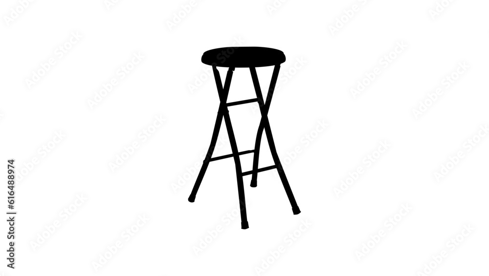 Mainstays Folding Metal Stool silhouette Stock Vector Adobe Stock