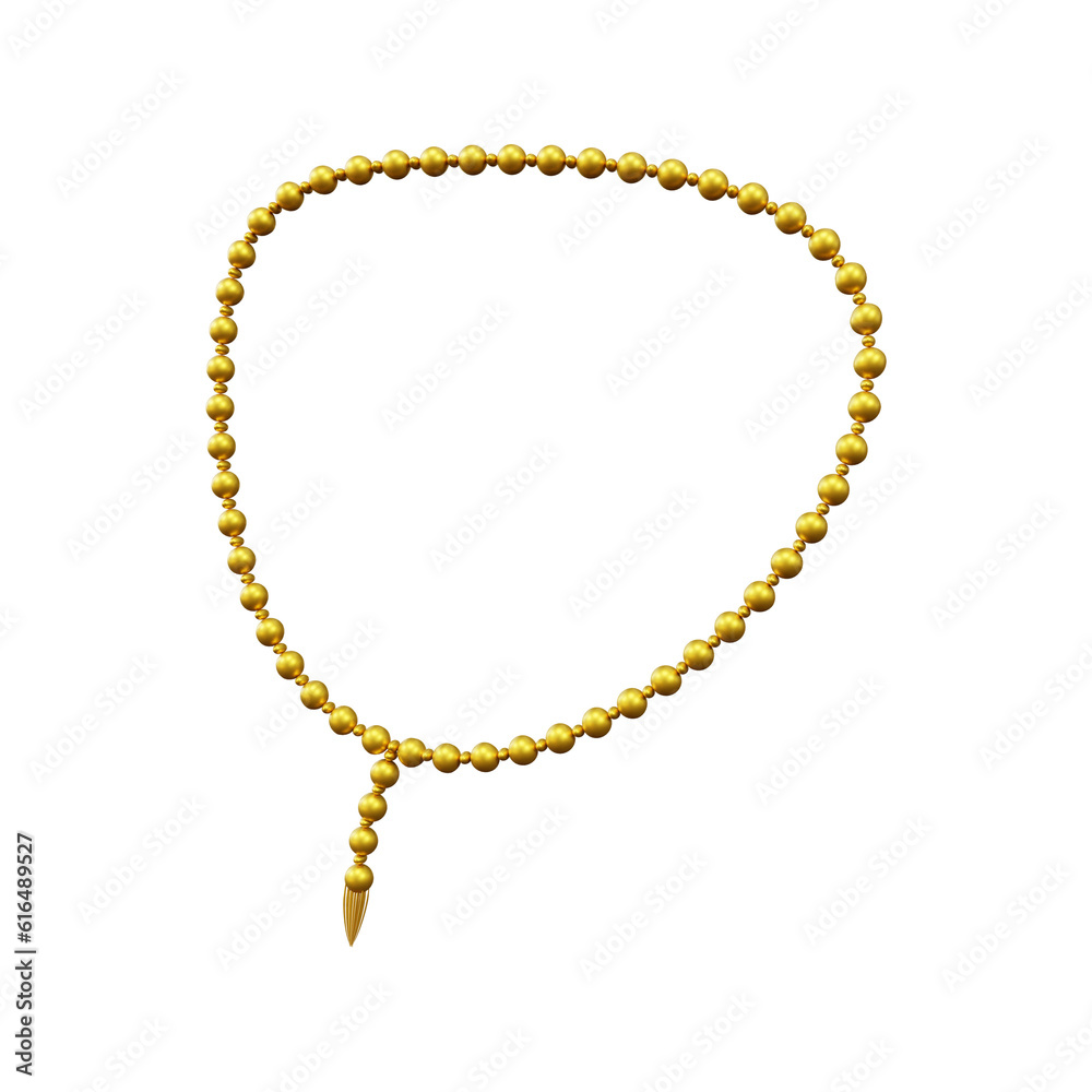 3d ramadan islamic element rendering icon ramadan tasbih icon 3d