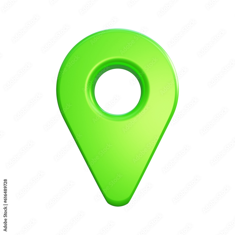 realistic map pin location icon 3d rendering navigation sign