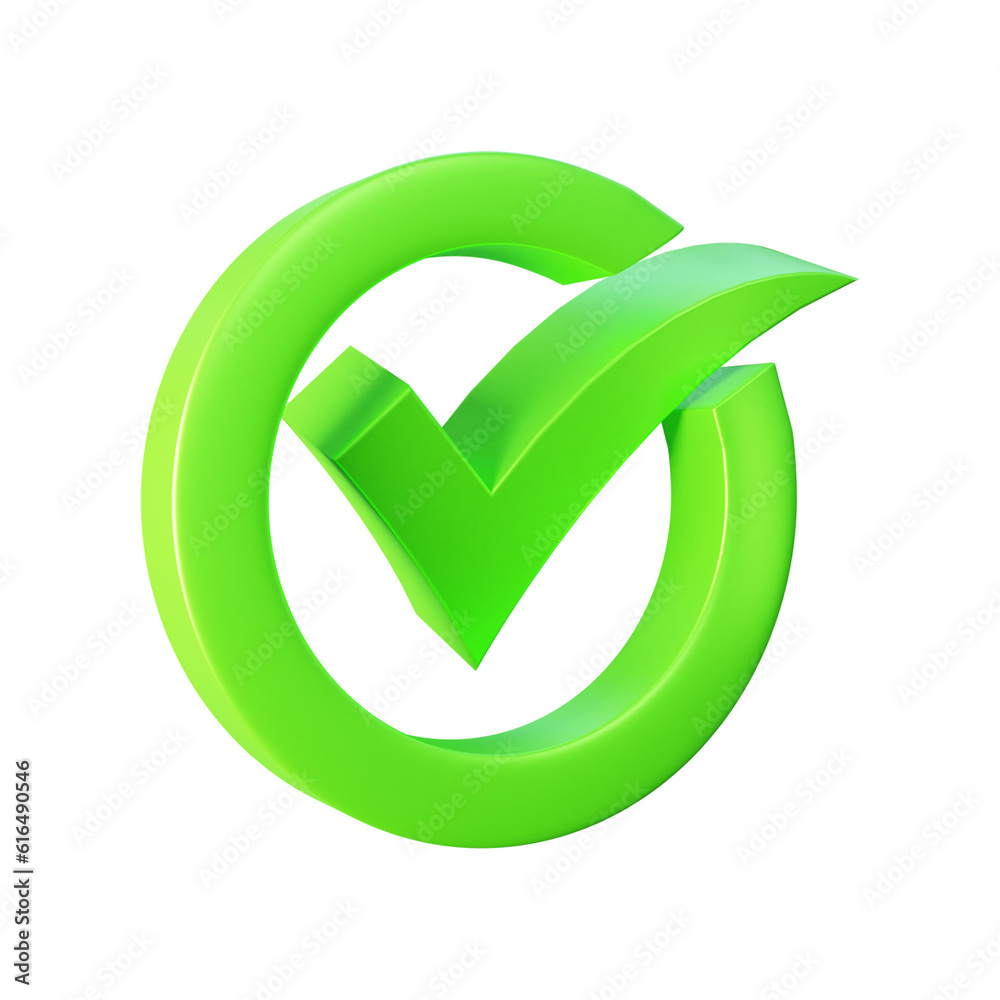 Check mark approved sign ui icon 3d rendering
Check mark approved sign ui icon 3d rendering