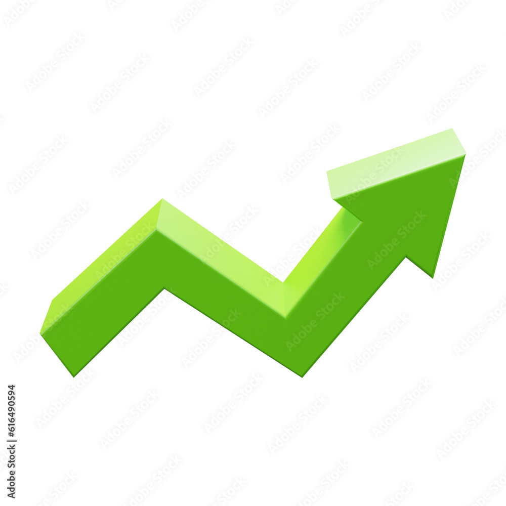 business growth up sign ui icon 3d business growth up sign ui icon 3d