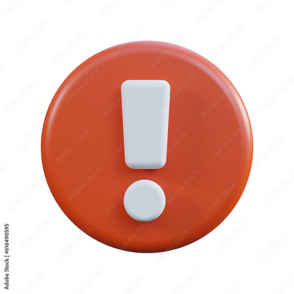 red alert warning sign ui icon 3d red alert warning sign ui icon 3d