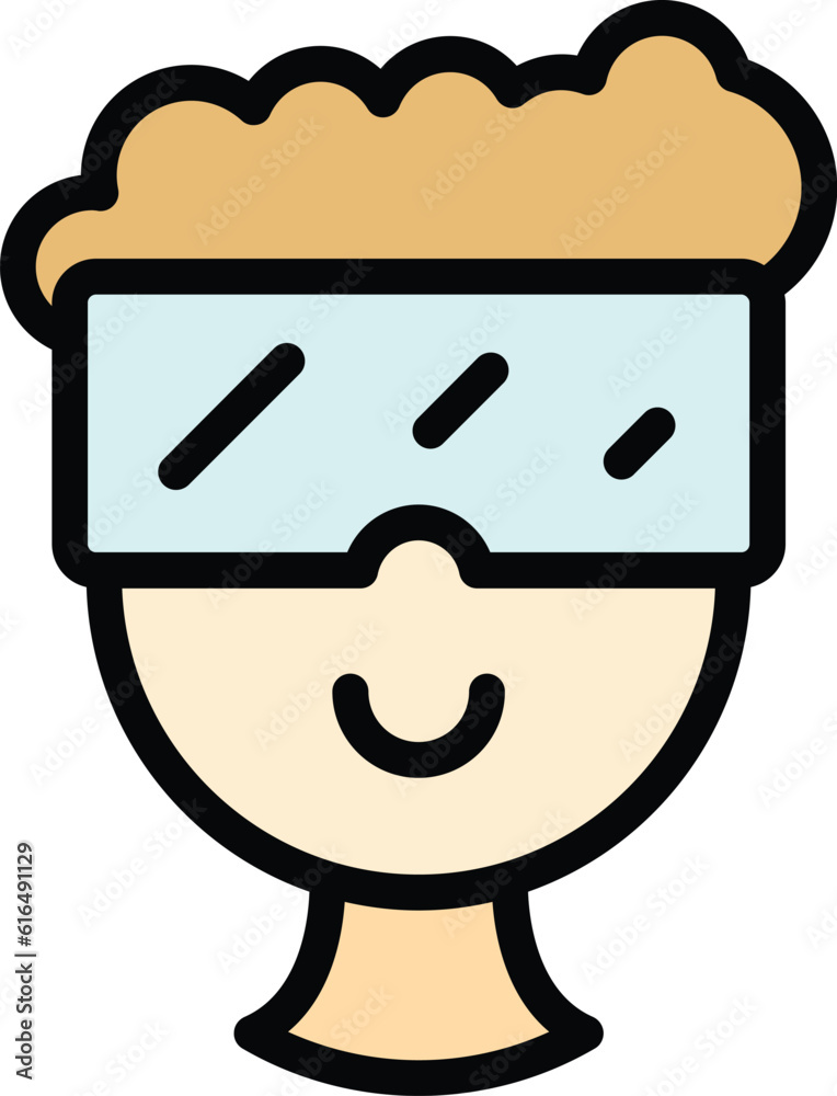 Viewing virtual reality icon. Outline Viewing virtual reality vector icon for web design isolated on white background color flat Viewing virtual reality icon. Outline Viewing virtual reality vector icon for web design isolated on white background color flat