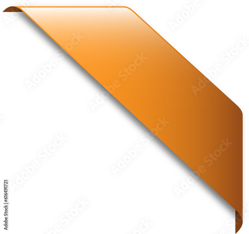 Blank orange ribbon on transparent background