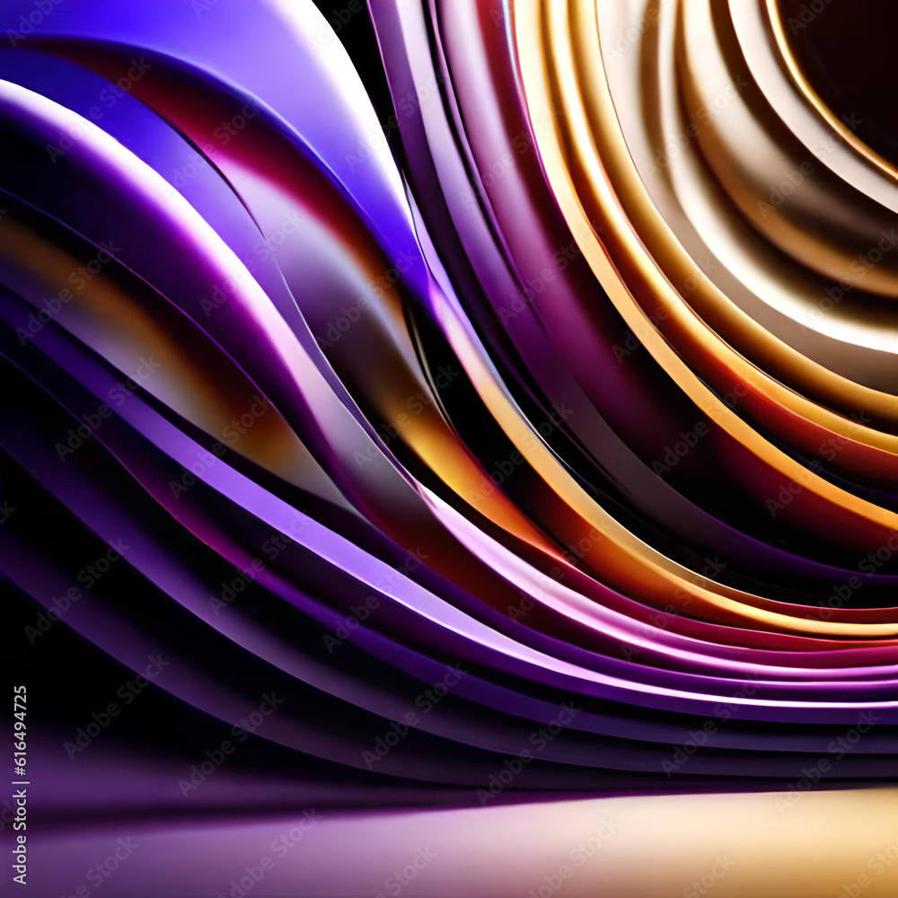 Fototapeta premium Beautiful purple and golden gradient abstract background for wallpaper. Generative Ai.