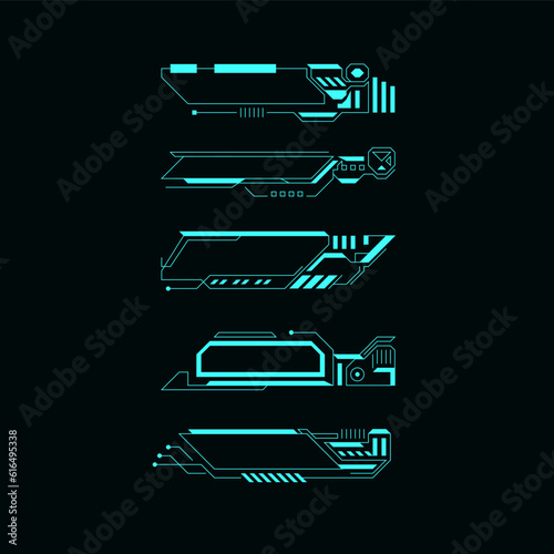 Futuristic abstract frame modern hud design digital game interface.