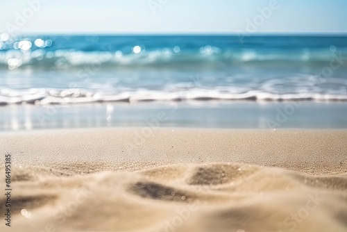 Beach Landscape with Sunlight and Sea blur Background