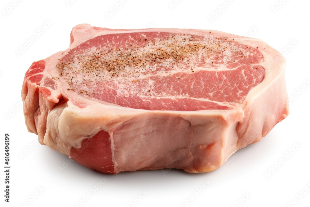 pork chop isolated on white background. AI generated pork chop isolated on white background. AI generated