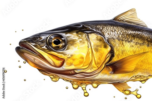 fish oil isolated on white background. Generated by AI