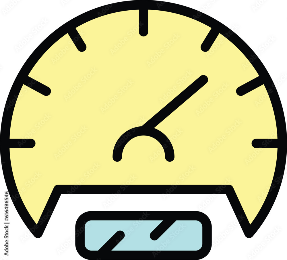 Automated speed control icon. Outline Automated speed control vector icon for web design isolated on white background color flat Automated speed control icon. Outline Automated speed control vector icon for web design isolated on white background color flat