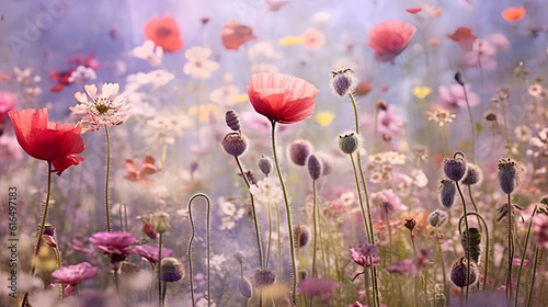 field of poppies,AI generated
