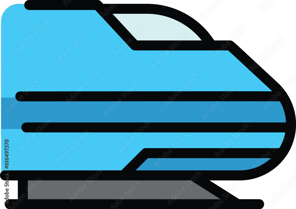 Fototapeta premium High speed express train icon. Outline High speed express train vector icon for web design isolated on white background color flat