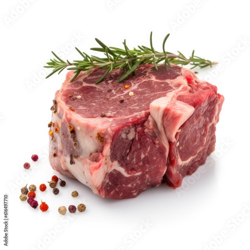 Mutton meat isolated on white background. Generative AI