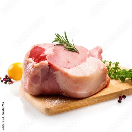 Turkey thigh meat isolated on white background. Generative AI