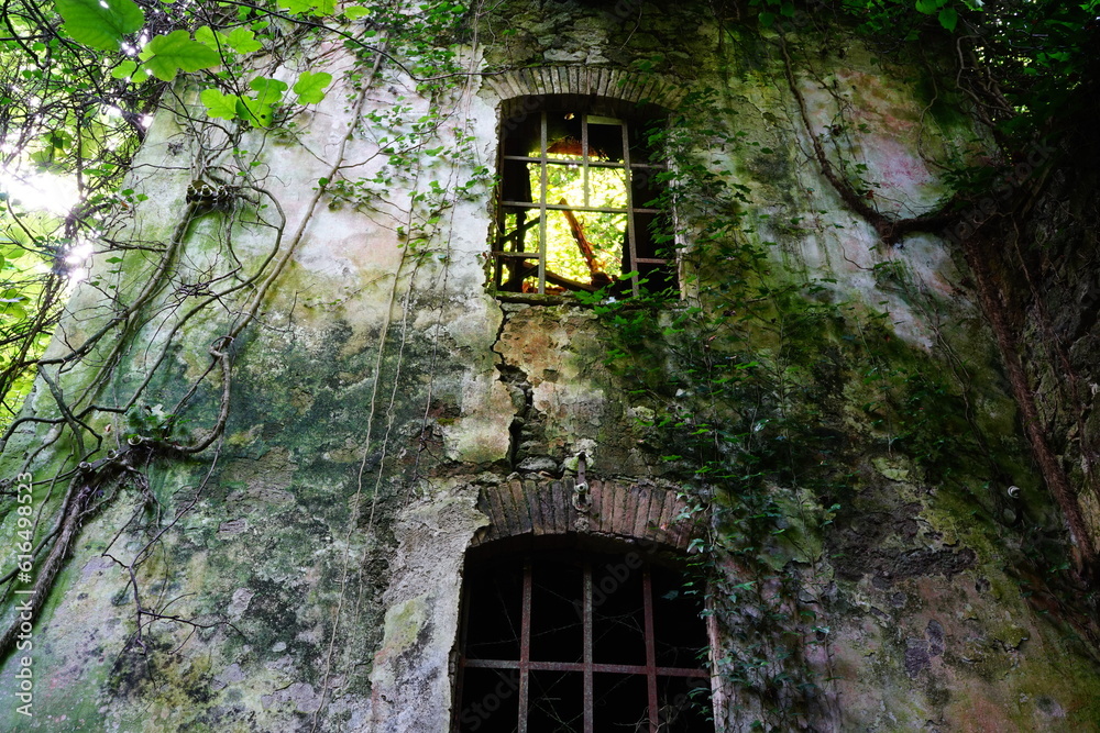Abandoned building deep in the forest Abandoned building deep in the forest