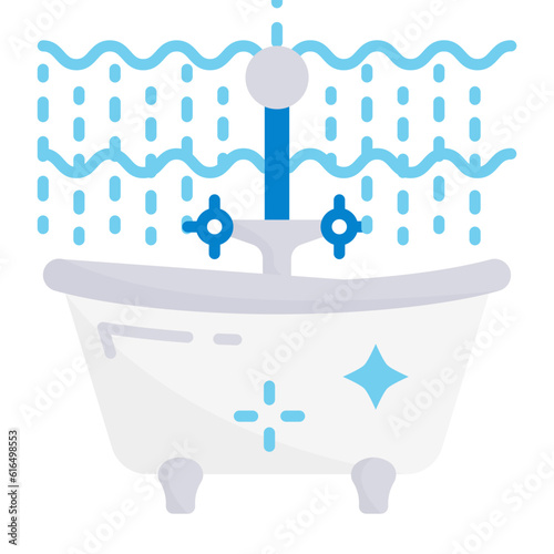 Clean a Jetted Tub and bathroom vector icon design, Housekeeping symbol, Office caretaker sign, porter or cleanser equipment stock illustration, Hot tub and Jacuzzi cleaning and disinfection concept