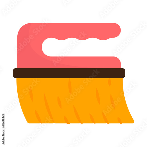 Hand Scrub Brush with Heavy Duty Bristles concept vector icon design, Housekeeping symbol, Office caretaker sign, porter or cleanser equipment stock illustration