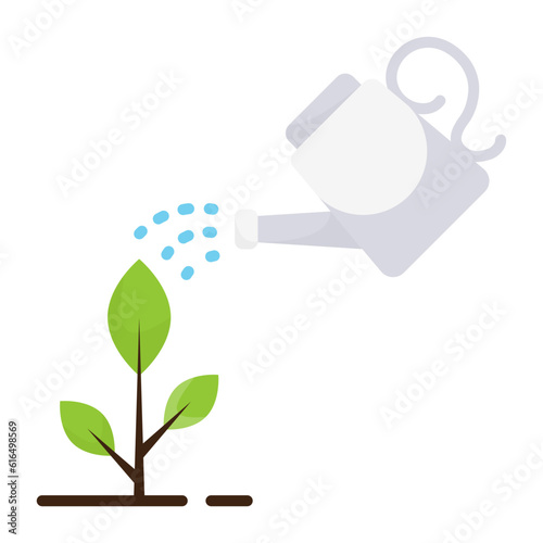 Irrigation vector icon design, Housekeeping symbol, Office caretaker sign, porter or cleanser equipment stock illustration, Giving water to Plant concept