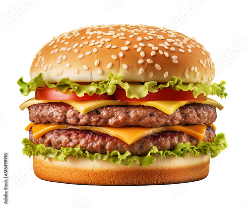 Foto hamburger isolated on transparent background