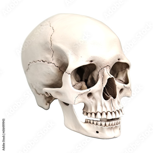 human skull isolated on transparent background 