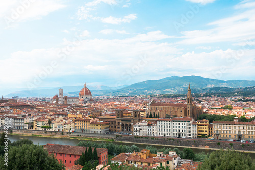 Beautiful view from Piazza Michelangelo in Florence, Italy