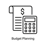 Budget Planning Outline Icon Design illustration. Digital Marketing Symbol on White background EPS 10 File
