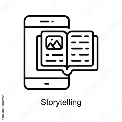 Storytelling Outline Icon Design illustration. Digital Marketing Symbol on White background EPS 10 File photo