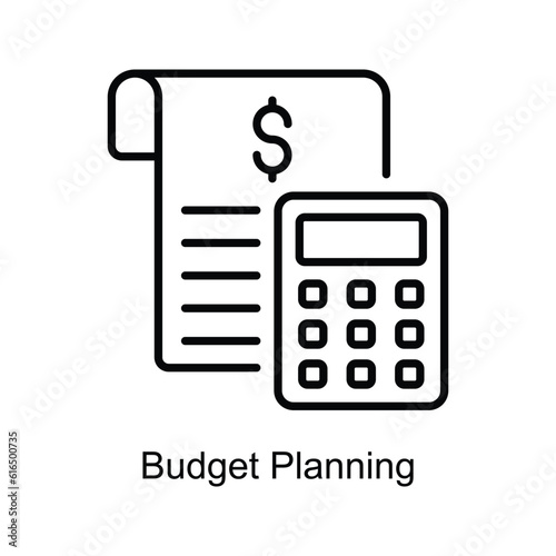Budget Planning Outline Icon Design illustration. Digital Marketing Symbol on White background EPS 10 File