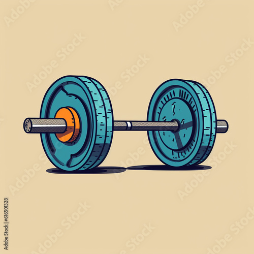 illustration of an iron barbell