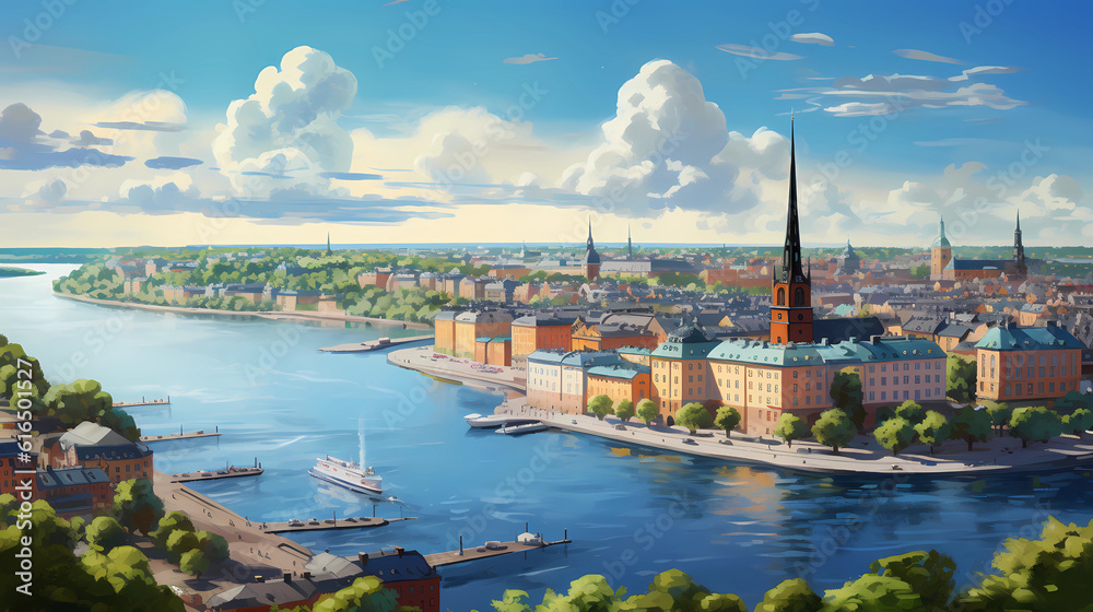 Obraz premium Ai Painting of Stockholm Sweden