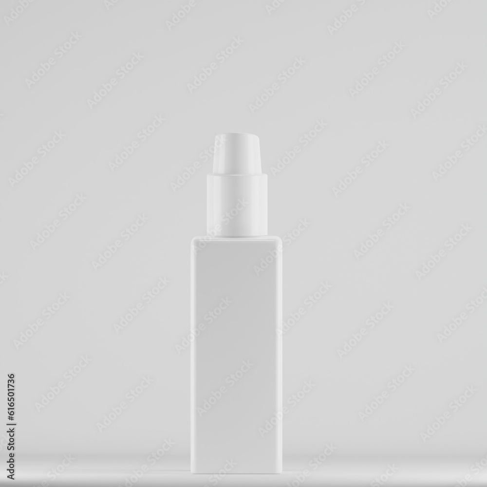 white cosmetic bottle 3d render white cosmetic bottle 3d render