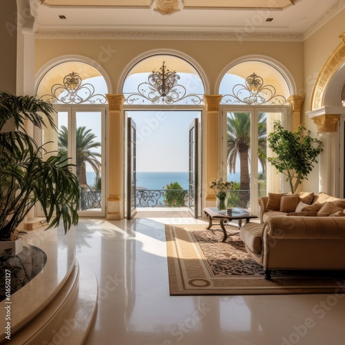 luxury mediterranean villa in summer. Concept of luxury and mediterranean living. © jechm