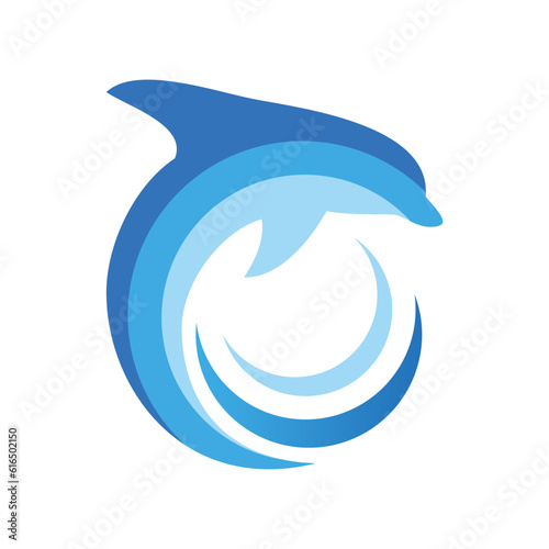 Dolphin fish animal sign logo vector image