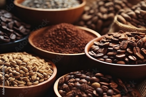 Coffee bean in a bowl, coffee background