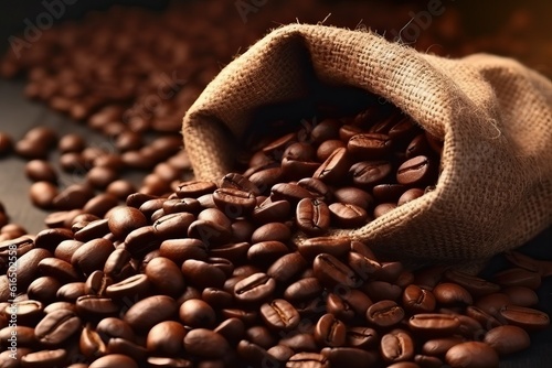 Coffee beans in bag, Coffee background © thesweetsheep