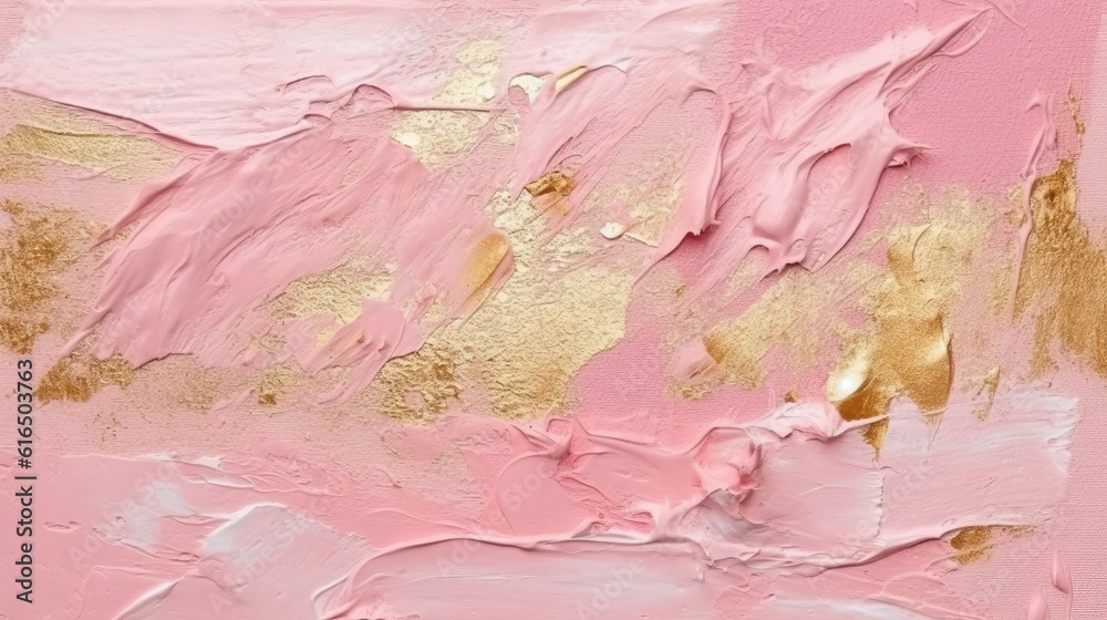 Pink and gold, Feminine glamorous dusty pink abstract painted (Ai generated)