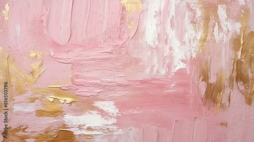 Pink and gold, Feminine glamorous dusty pink abstract painted (Ai generated)
