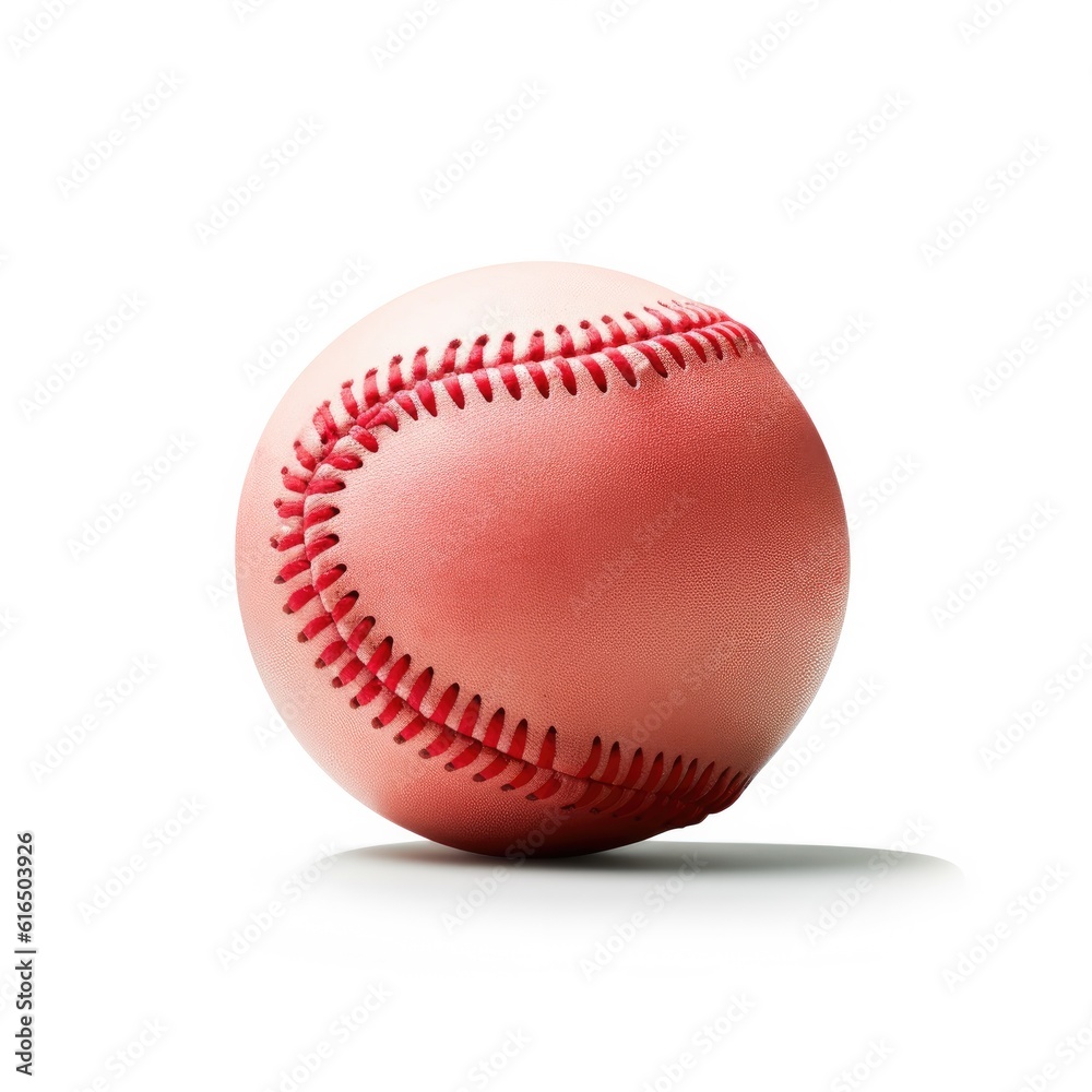 Softball isolated on white background. Generative AI Softball isolated on white background. Generative AI